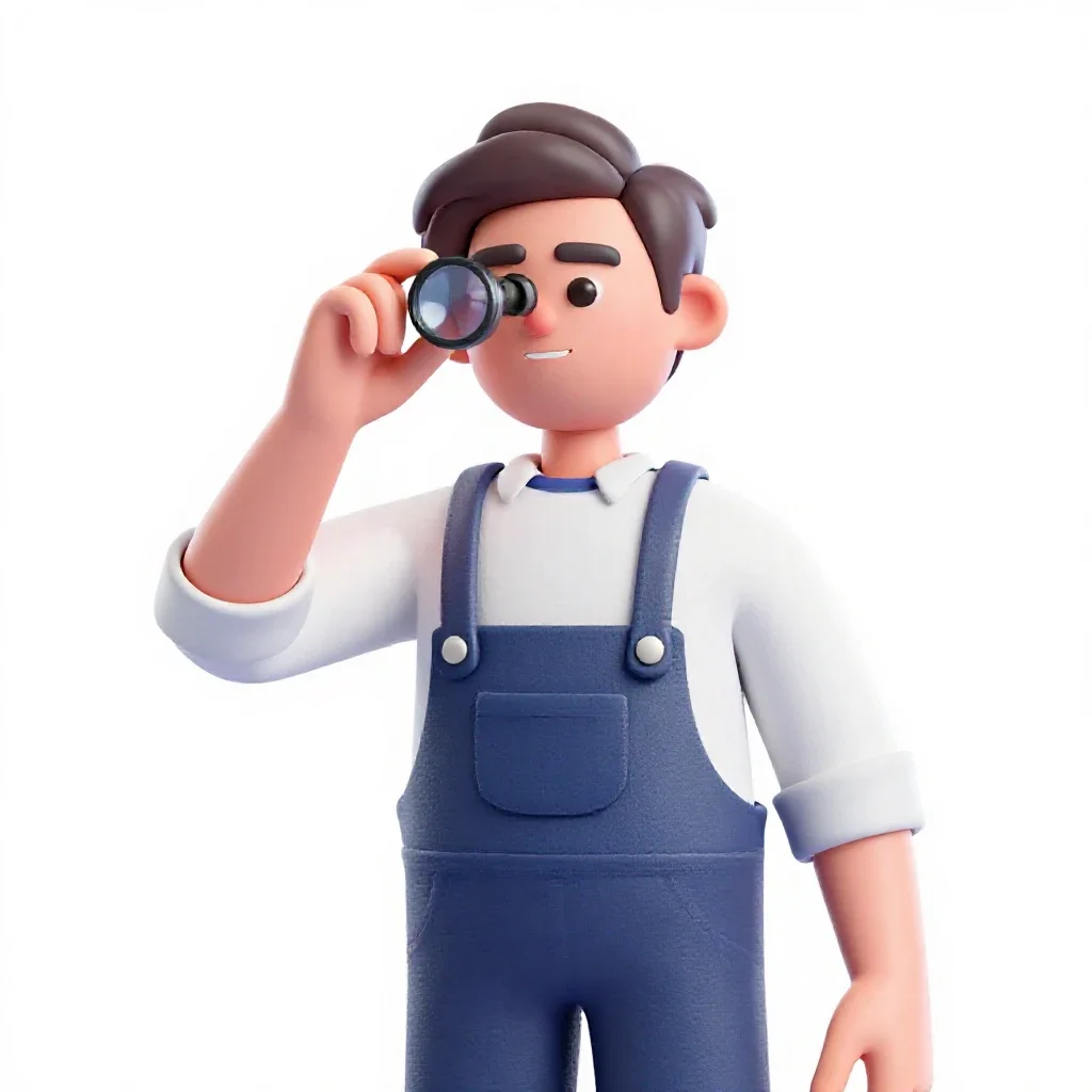 Watchmaker with a loupe isolated on a white background
