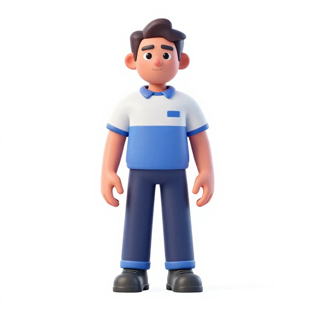 Cryosleep technician isolated on a white background