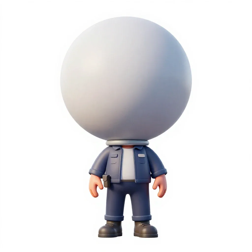 Gas giant balloon pilot isolated on a white background