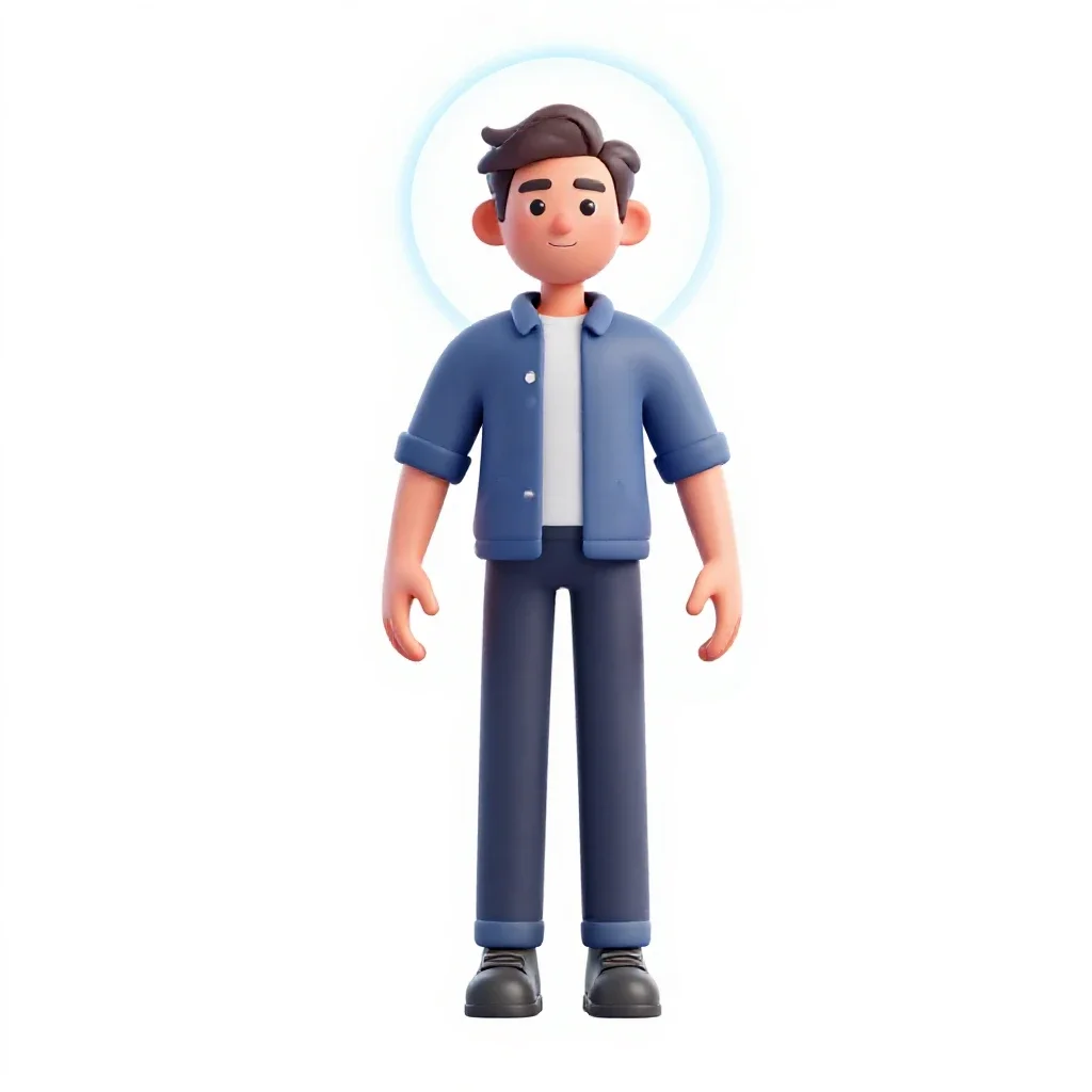 Jump navigator with a neural halo isolated on a white background