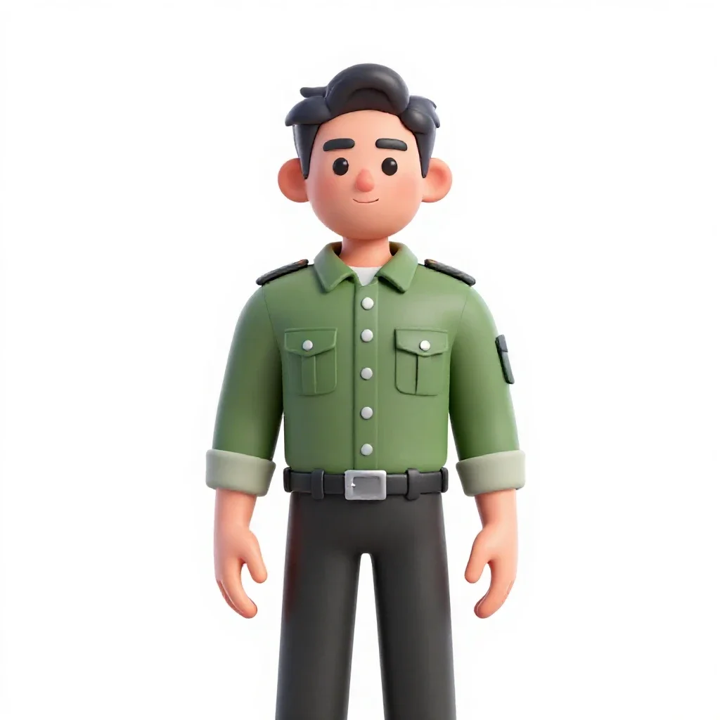 Station quartermaster isolated on a white background