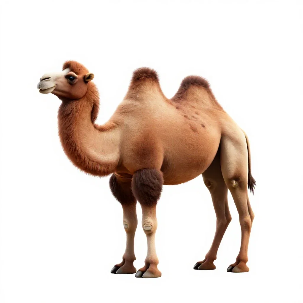Bactrian camel isolated on a white background
