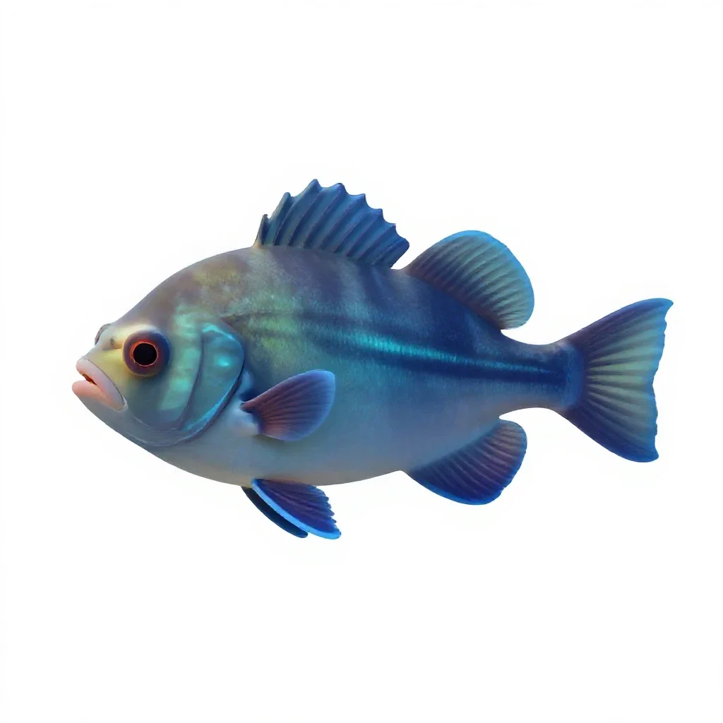 Bio-luminescent deep sea fish isolated on a white background