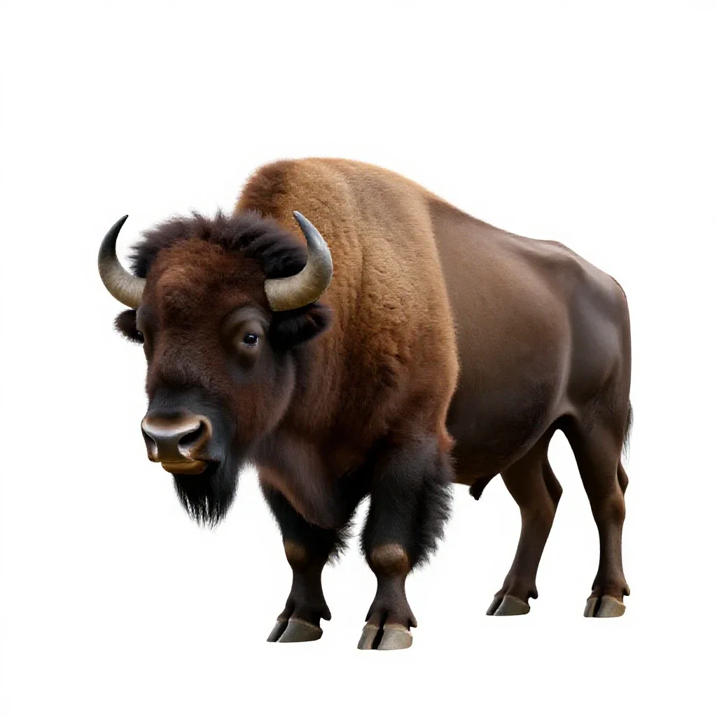 Bison isolated on a white background
