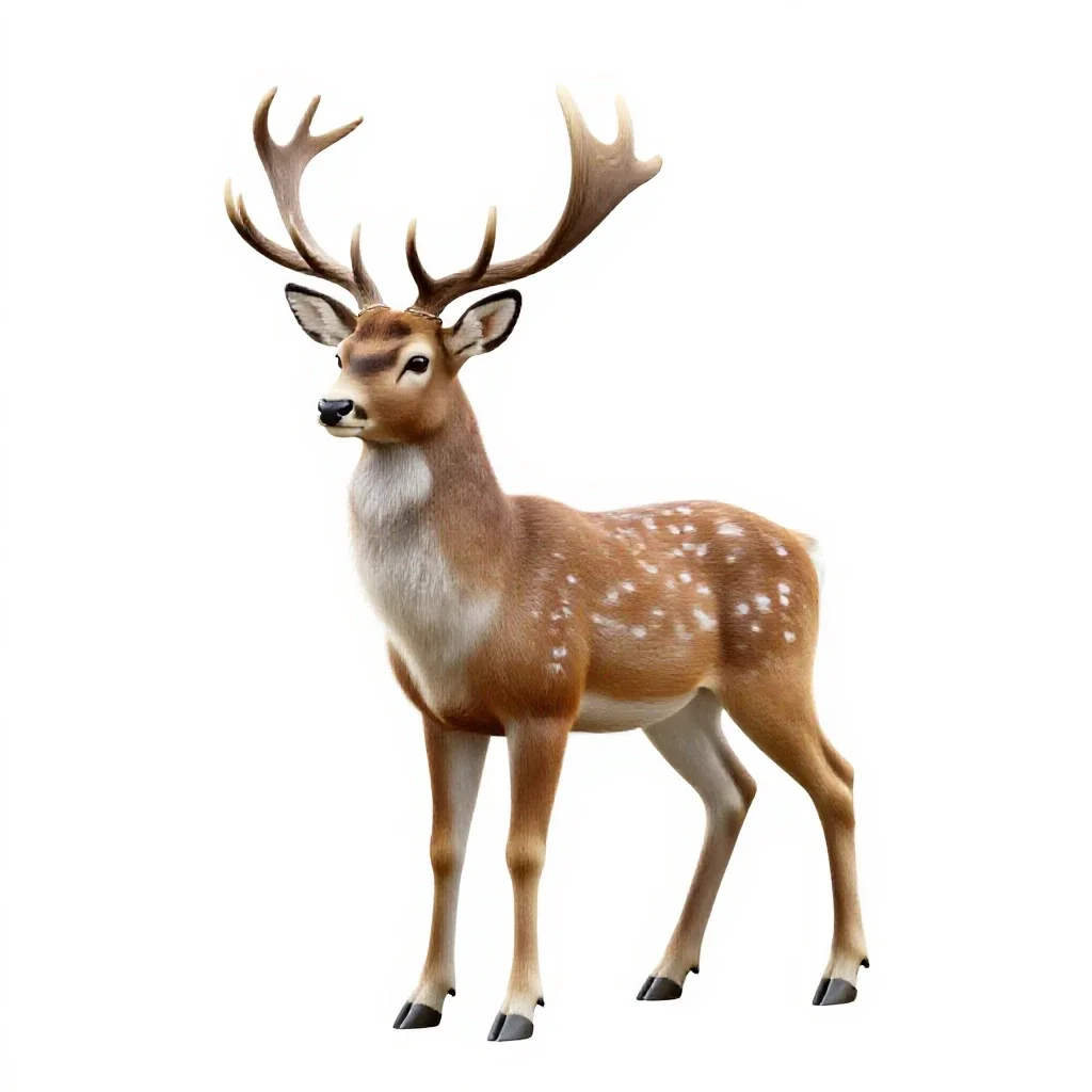 Crystalline deer isolated on a white background