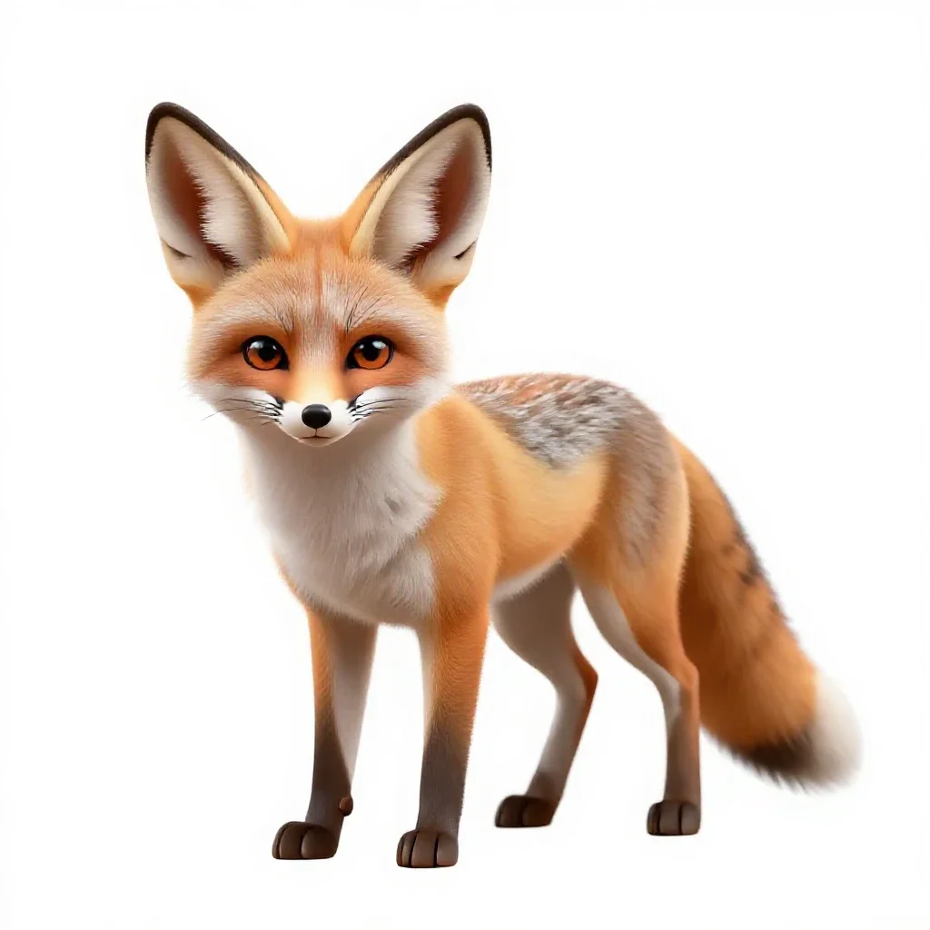 Fennec fox isolated on a white background