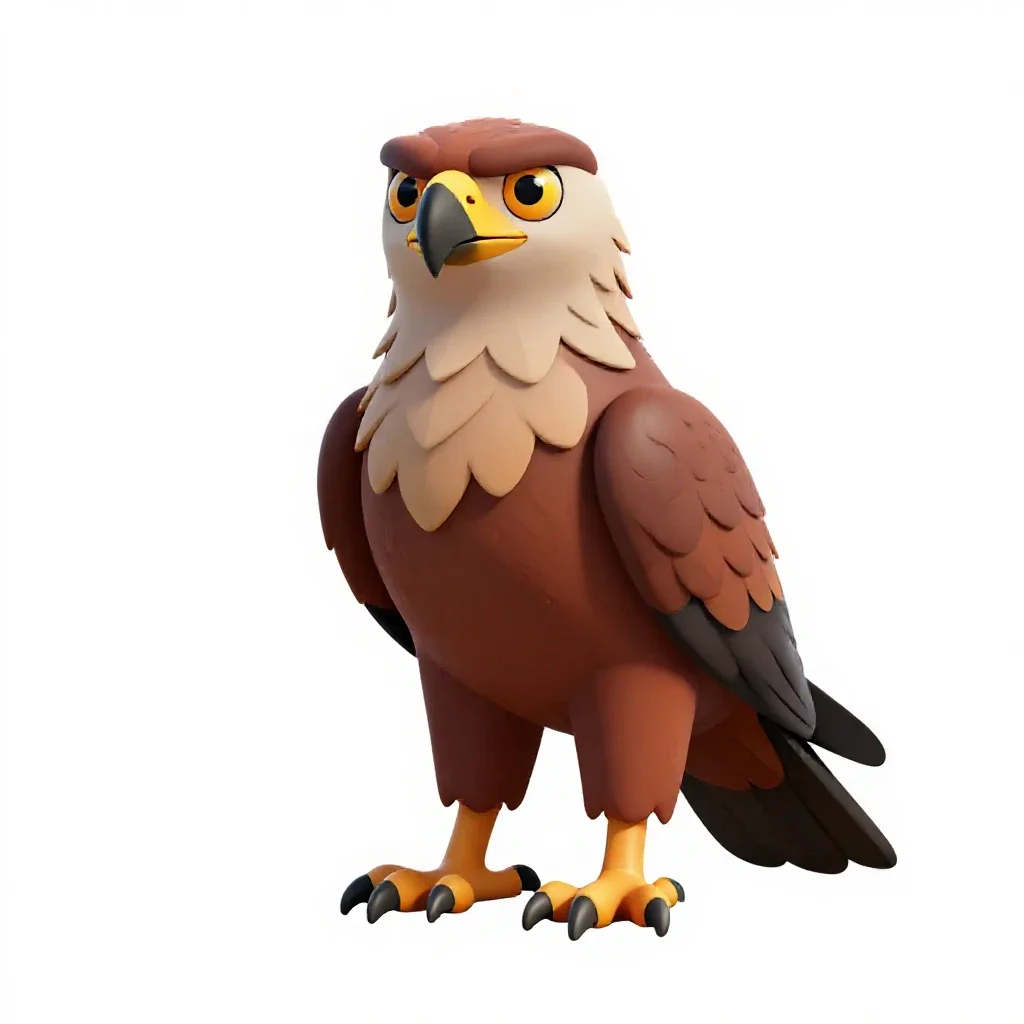 Griffin perched isolated on a white background