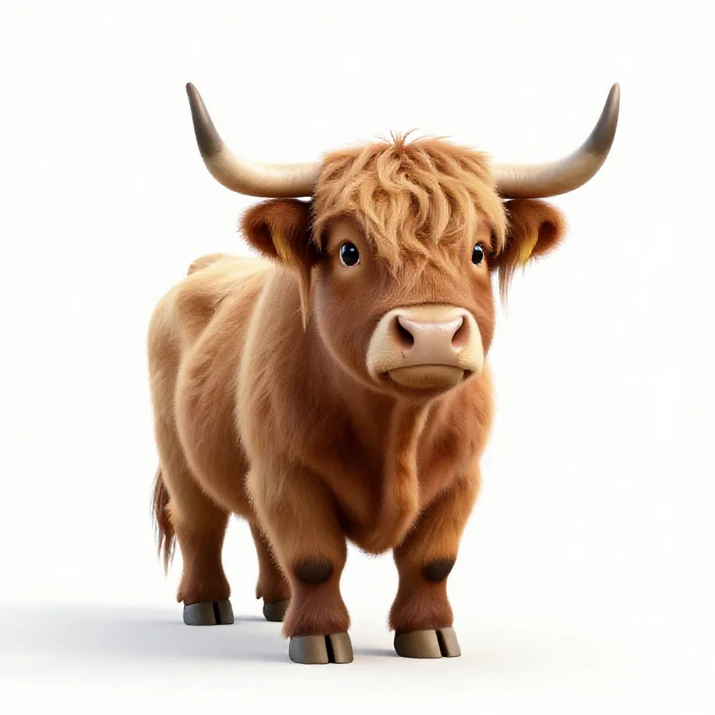 Highland cow isolated on a white background