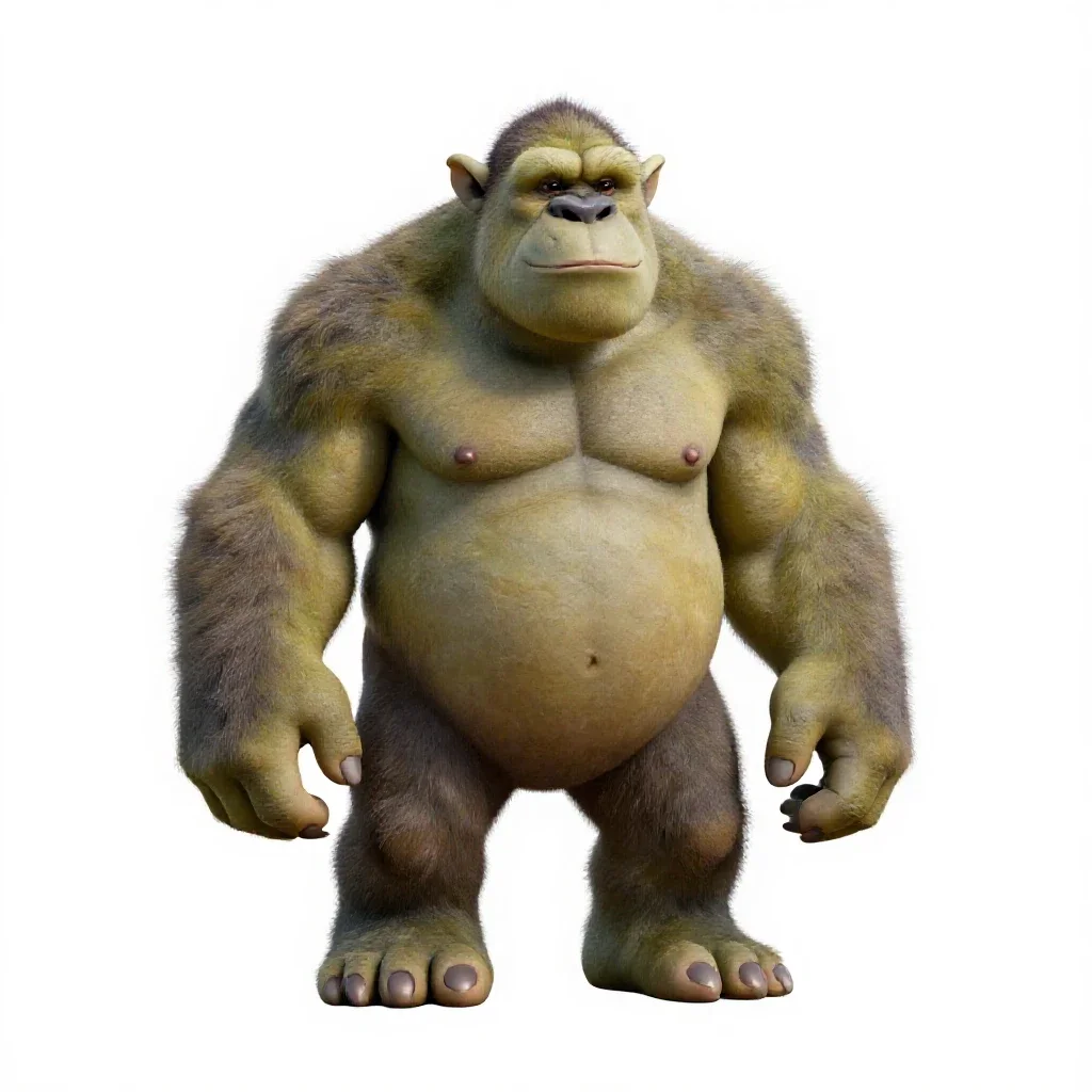 Hulking troll isolated on a white background