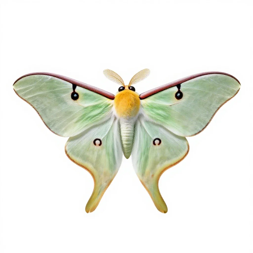 Luna moth isolated on a white background