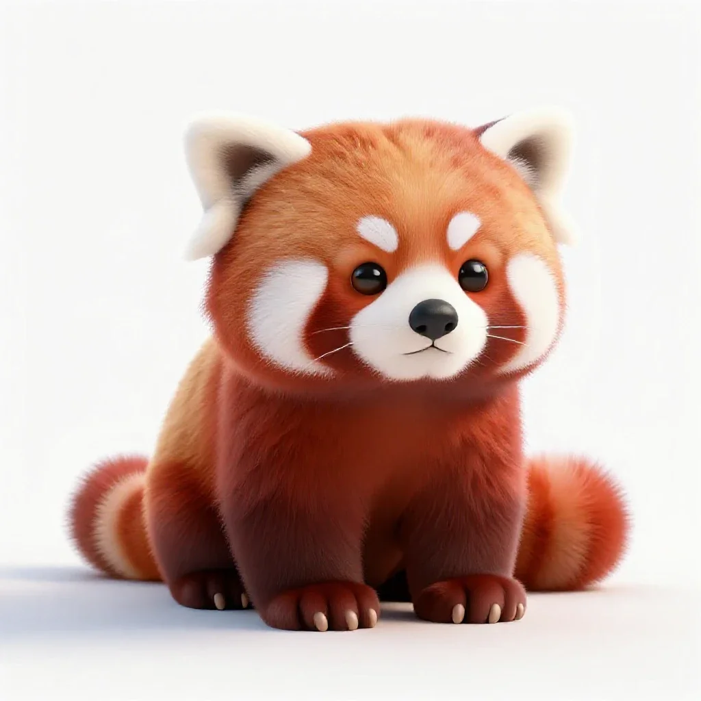 Red panda isolated on a white background