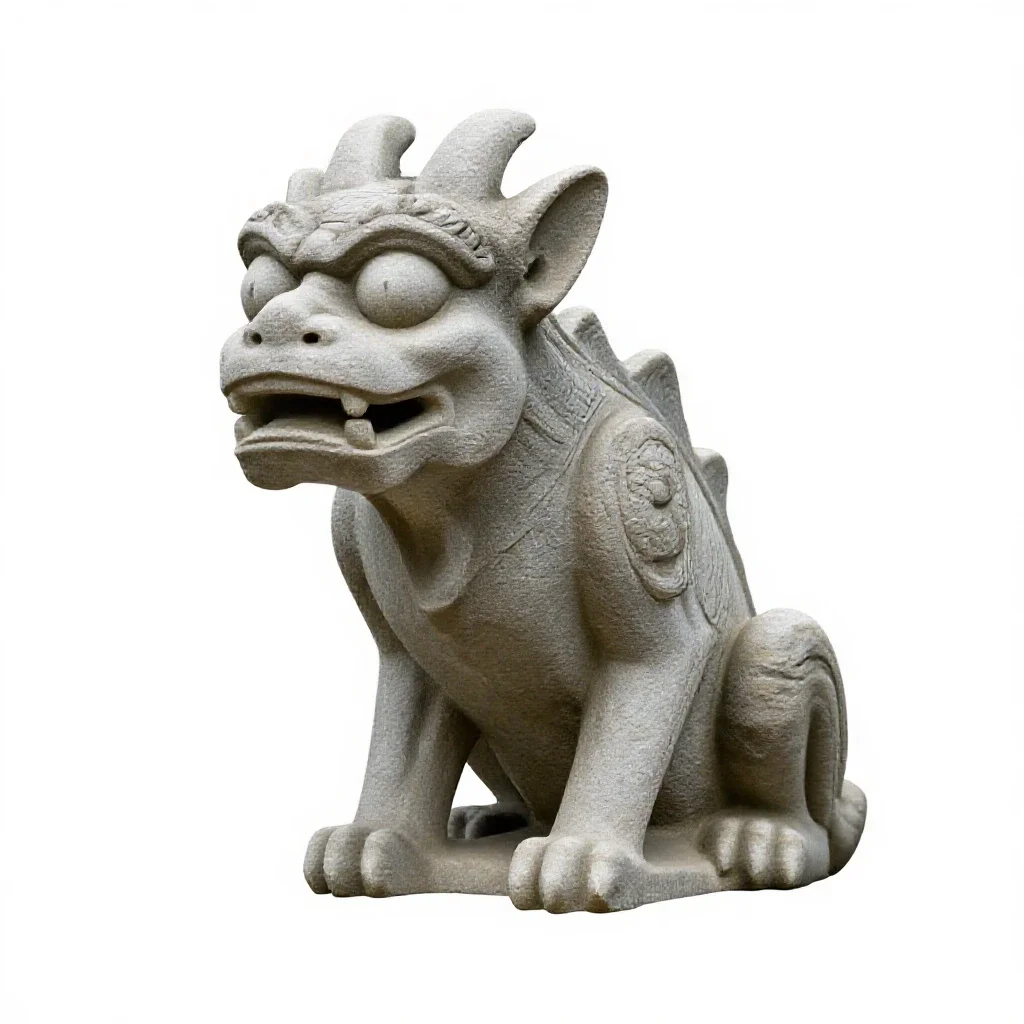 Stone gargoyle isolated on a white background