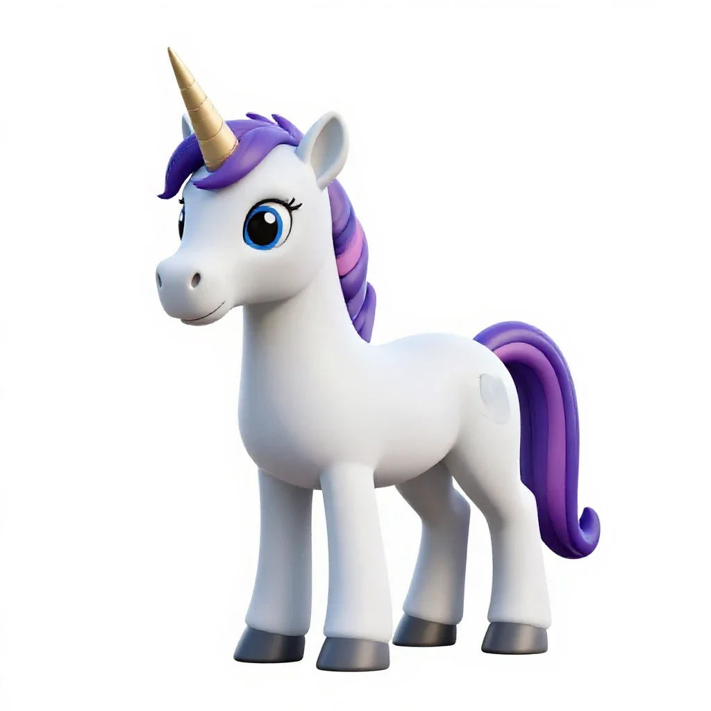 Unicorn at rest isolated on a white background