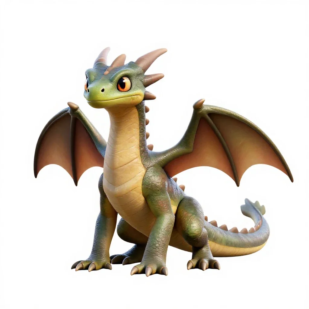 Young wyvern isolated on a white background