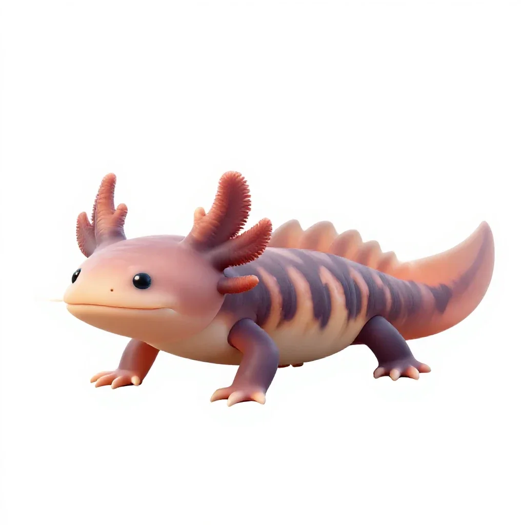 Axolotl isolated on a white background