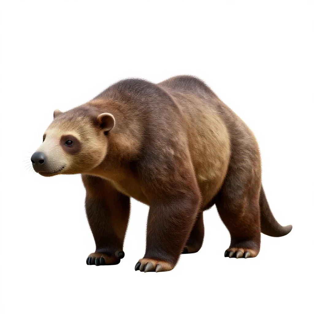 Giant ground sloth isolated on a white background