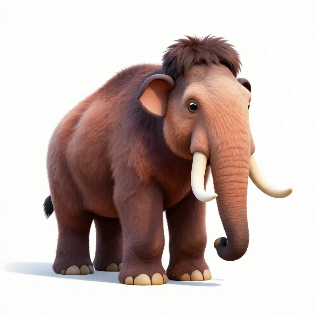 Woolly mammoth isolated on a white background
