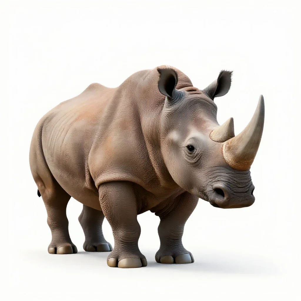 Woolly rhinoceros isolated on a white background