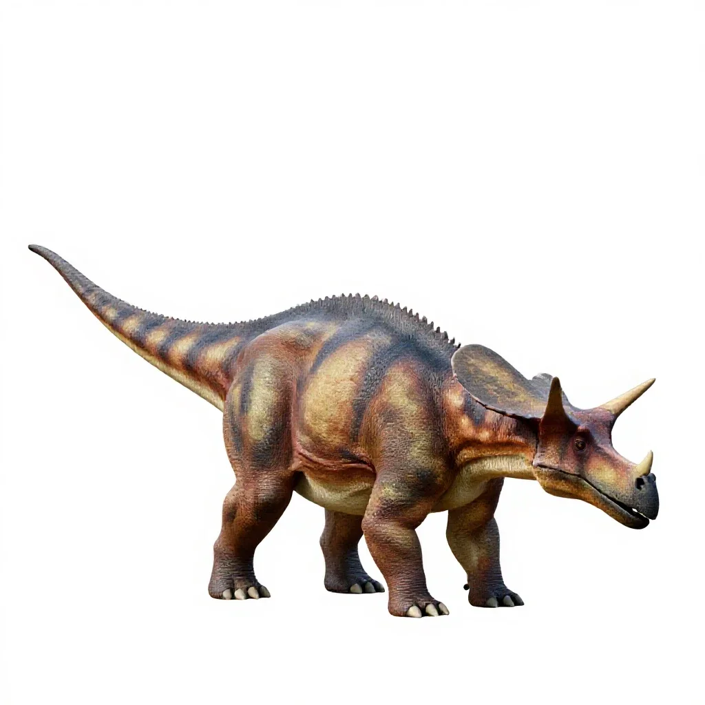 Ankylosaurus with its club tail isolated on a white background