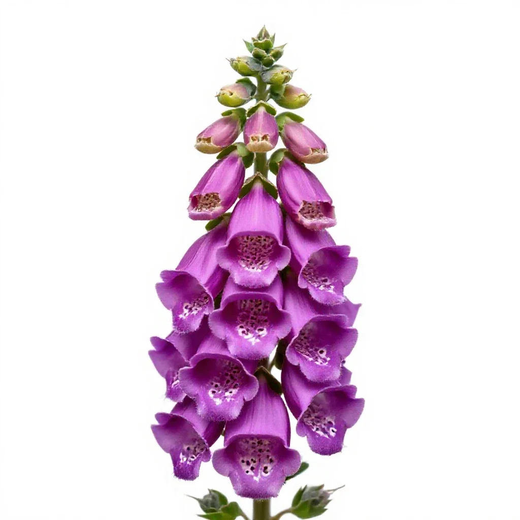 Foxglove spire isolated on a white background
