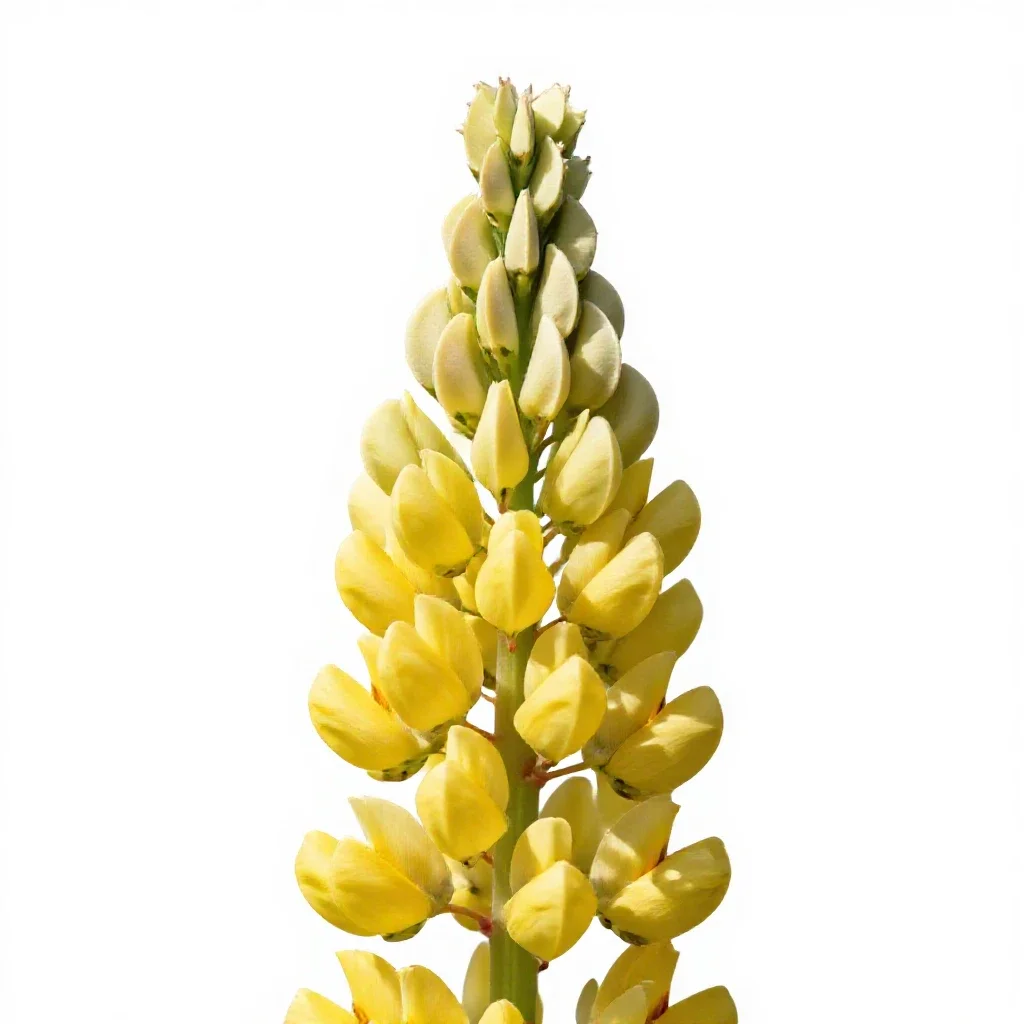 Lupin spike isolated on a white background