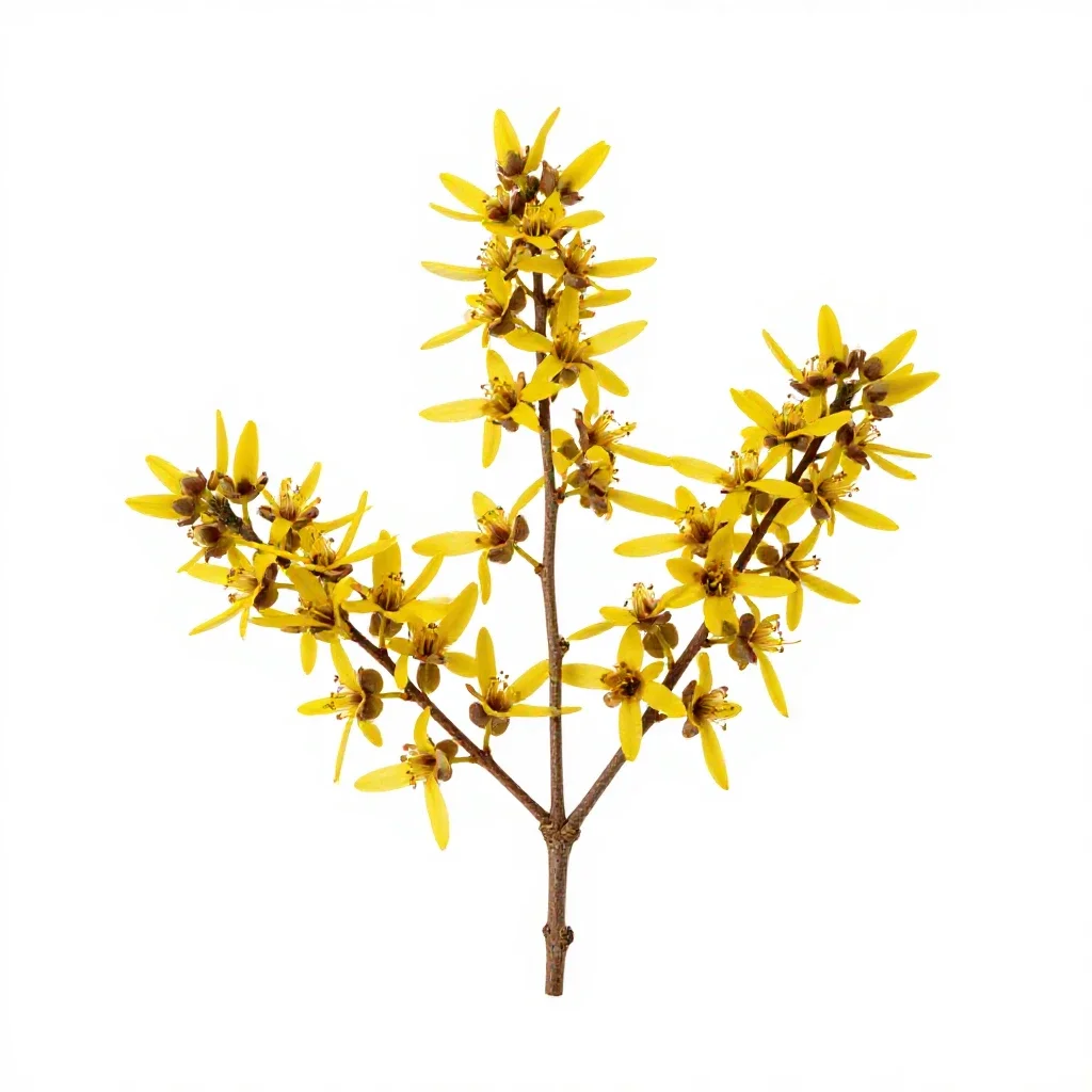 Manuka blossom branch isolated on a white background