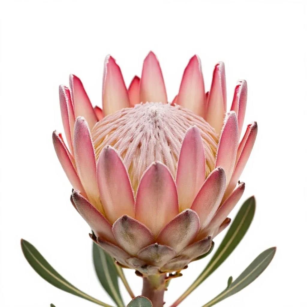 Protea bloom isolated on a white background