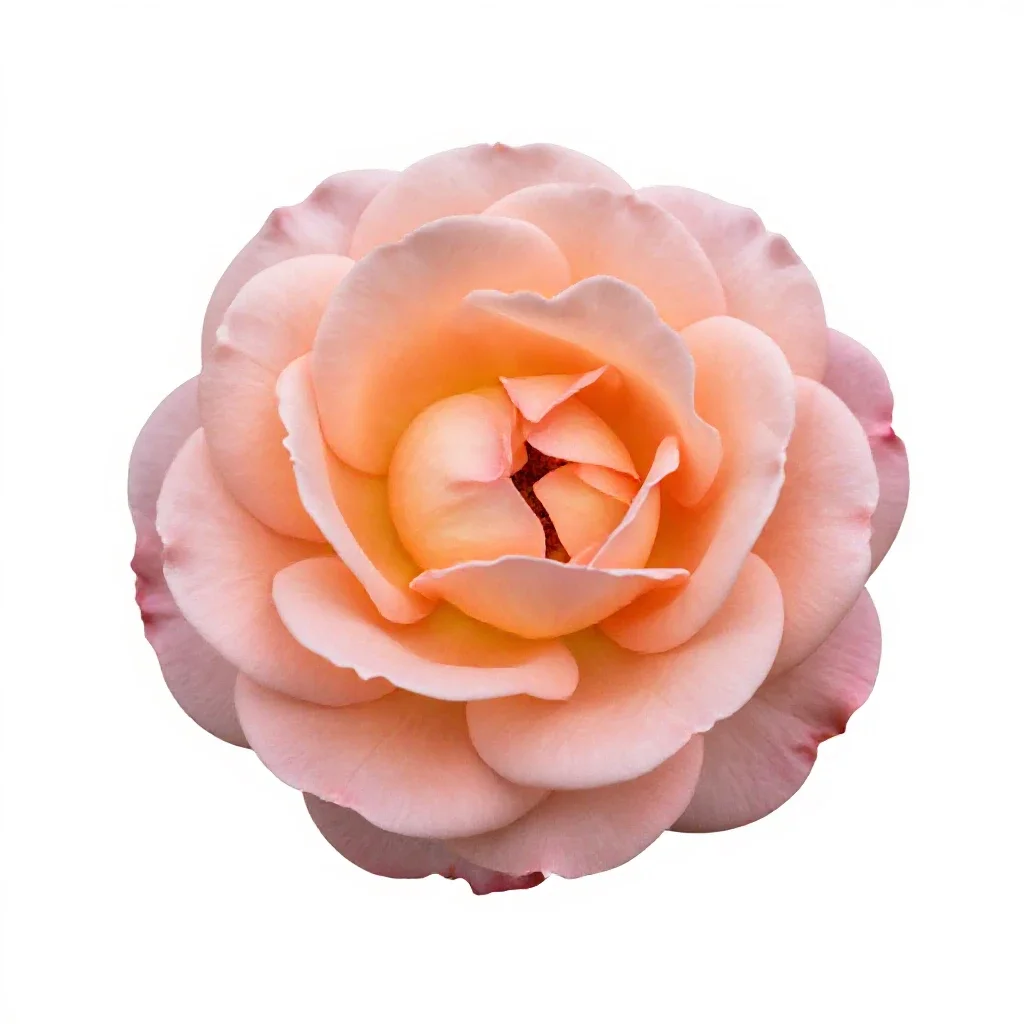 Single garden rose isolated on a white background