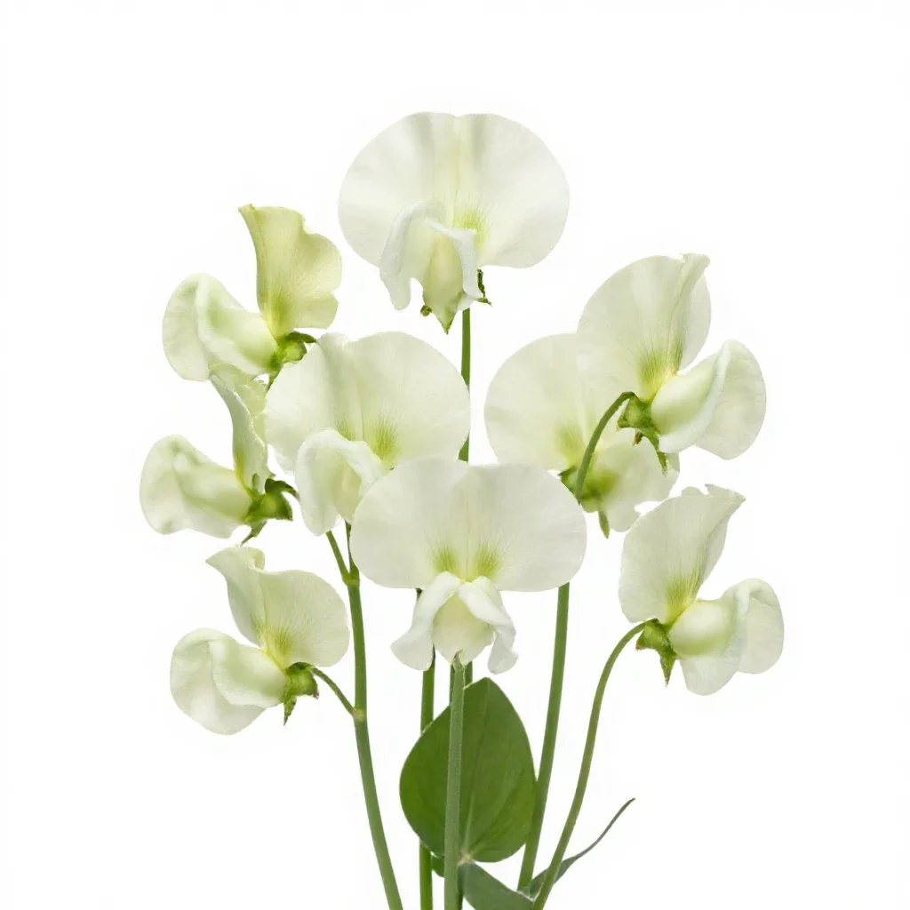 Sweet pea cluster isolated on a white background
