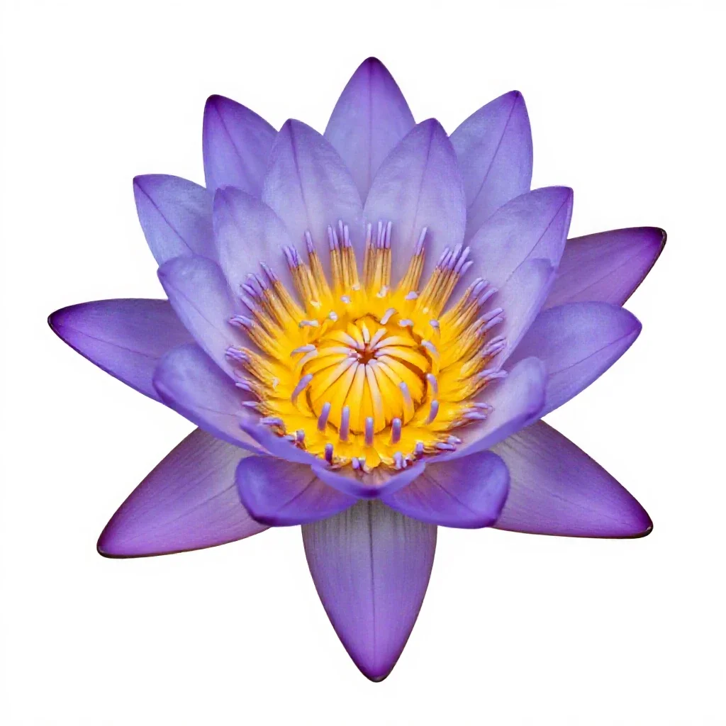 Water lily isolated on a white background