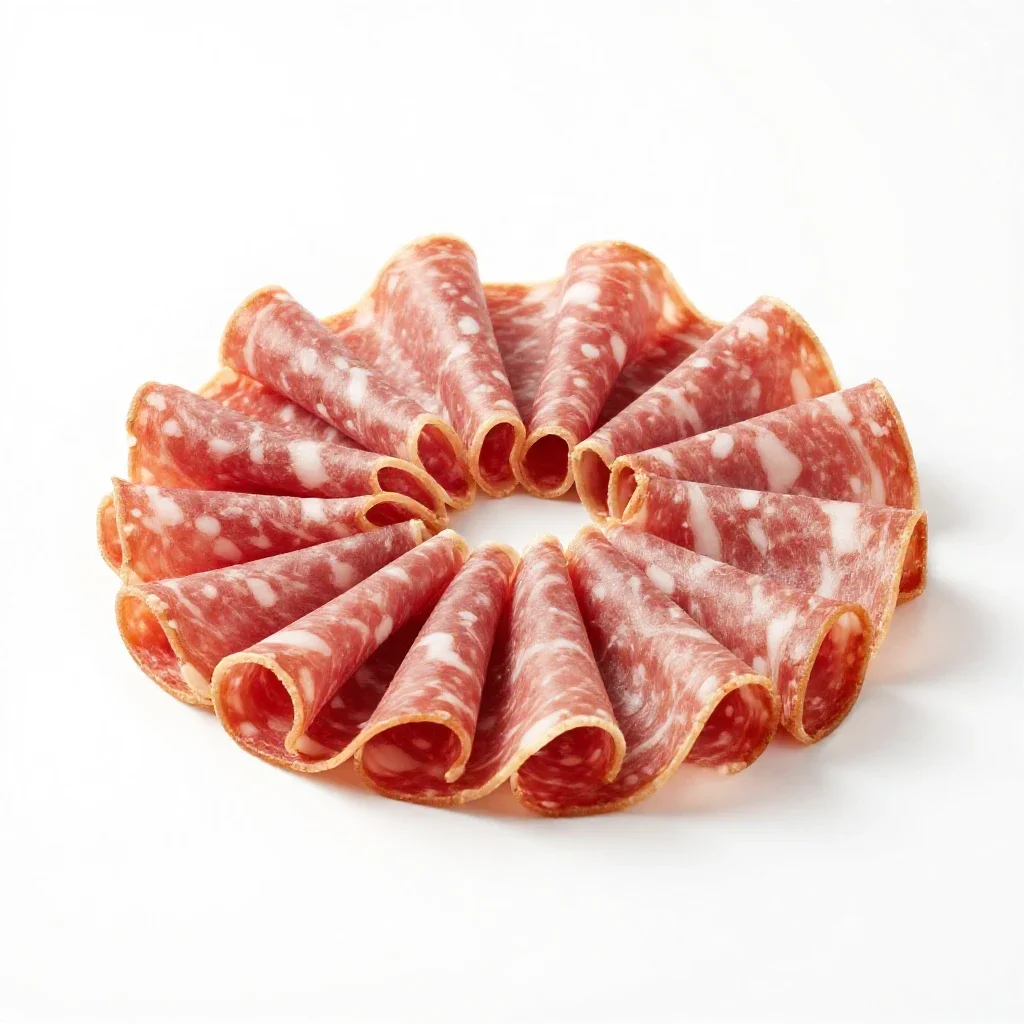 Charcuterie selection isolated on a white background