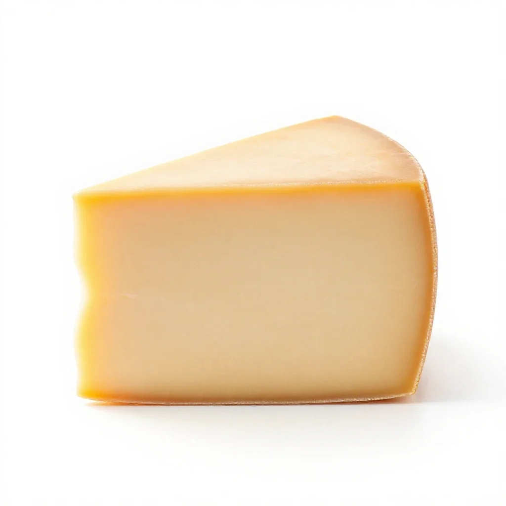 Cheese wheel wedge isolated on a white background