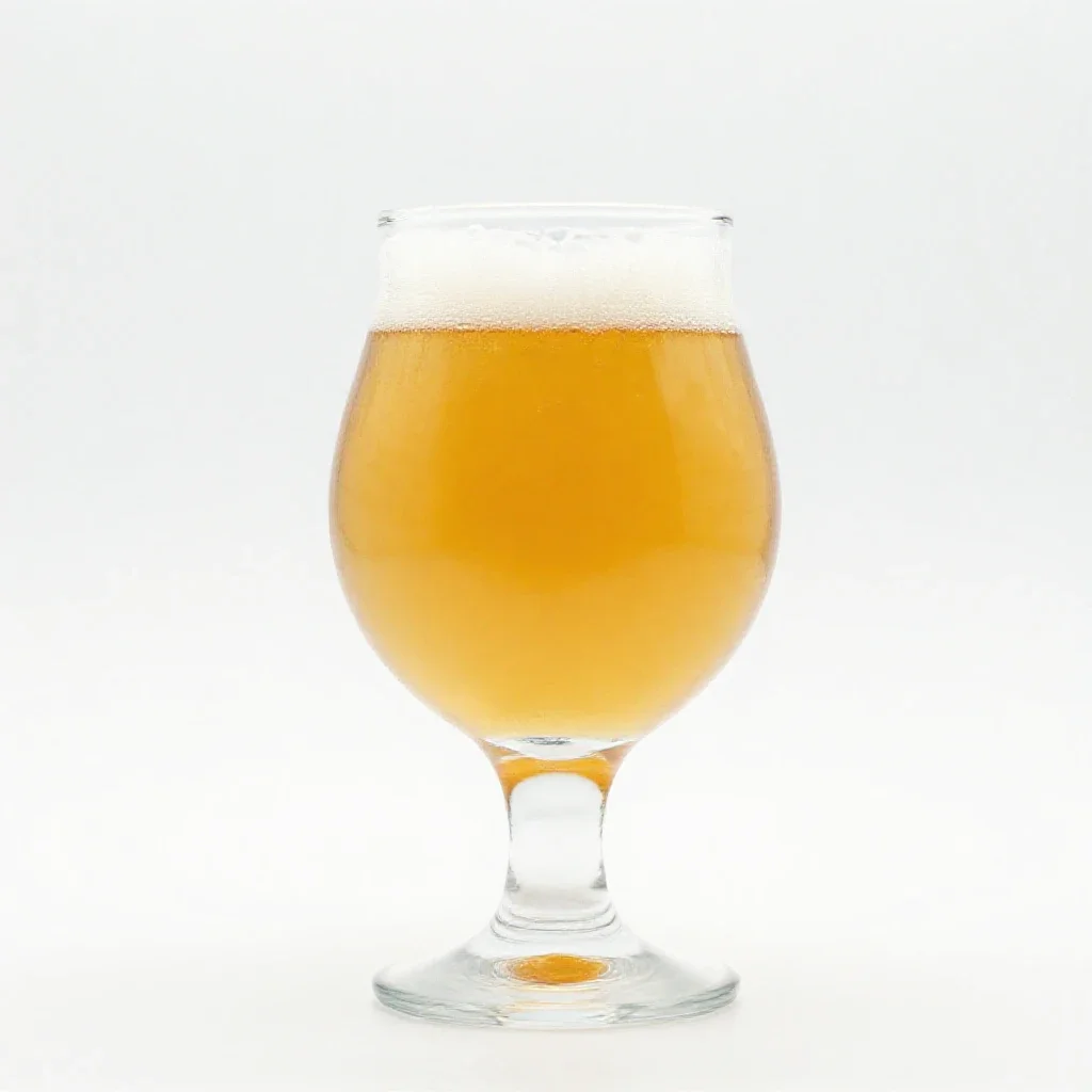 Craft beer in a tulip glass isolated on a white background