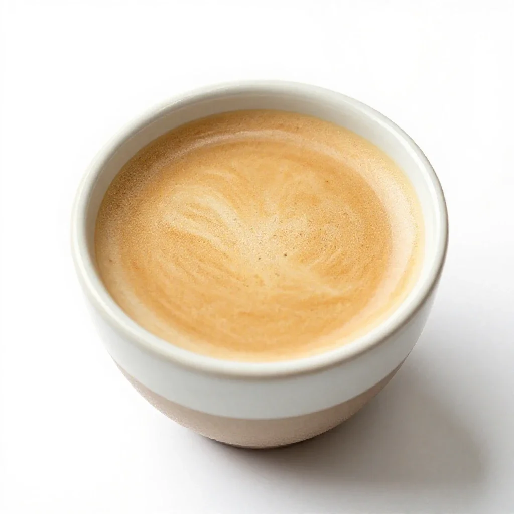 Flat white in a ceramic cup isolated on a white background