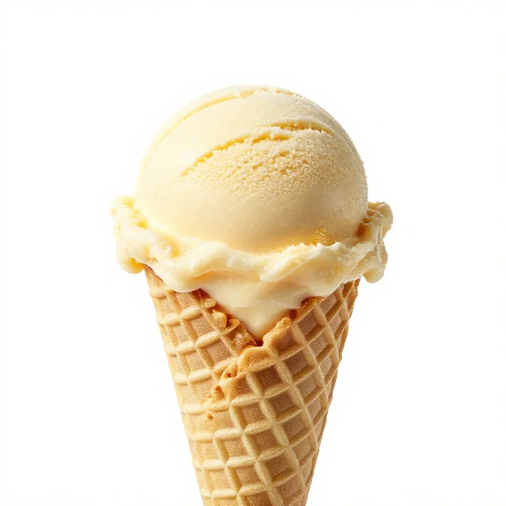 Gelato cone isolated on a white background