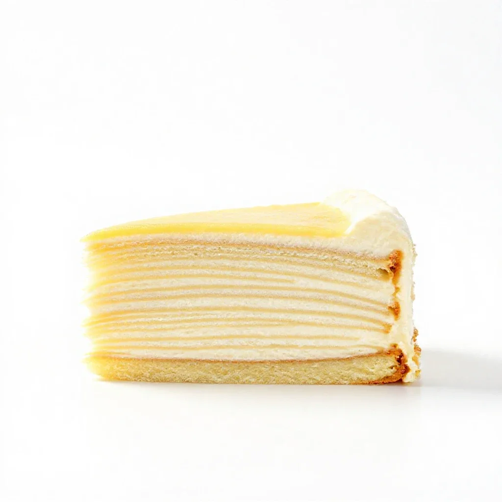 Slice of layer cake isolated on a white background