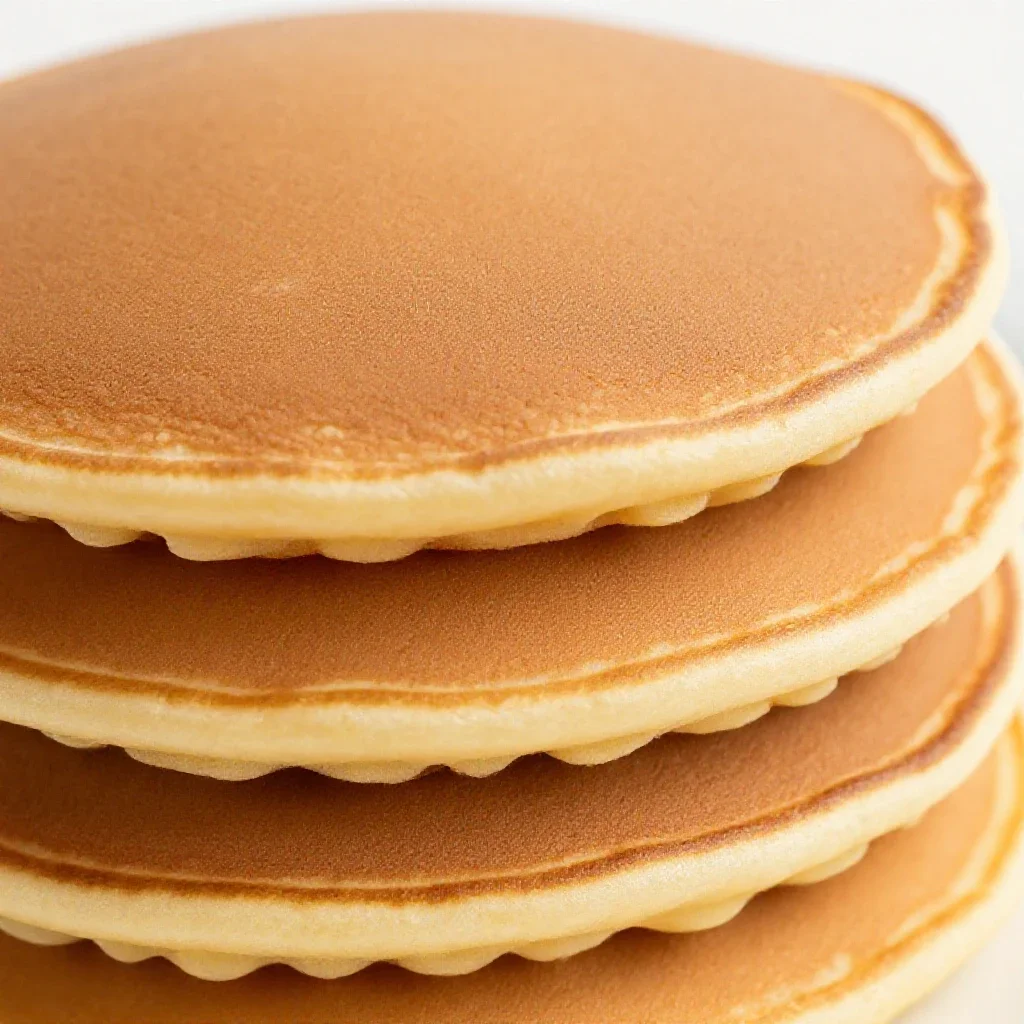 Stack of pancakes isolated on a white background