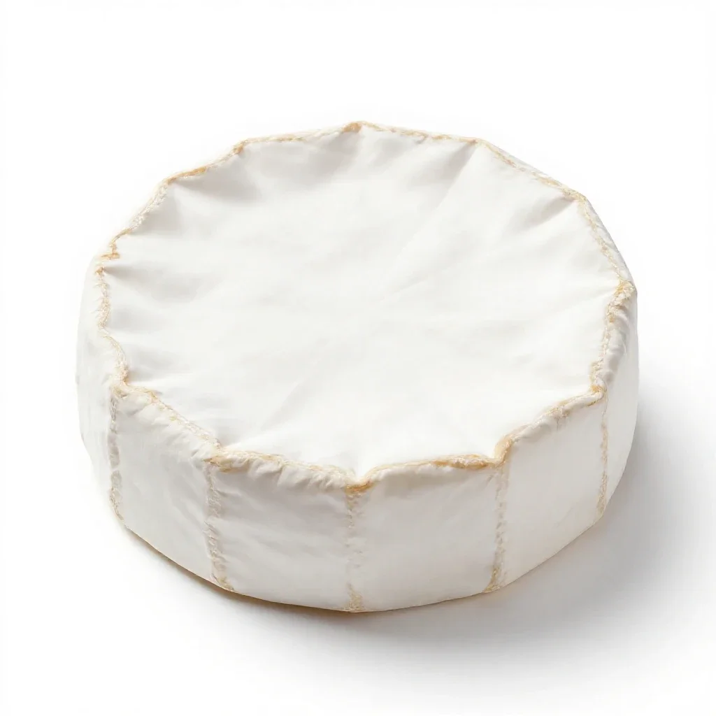 Wheel of brie isolated on a white background