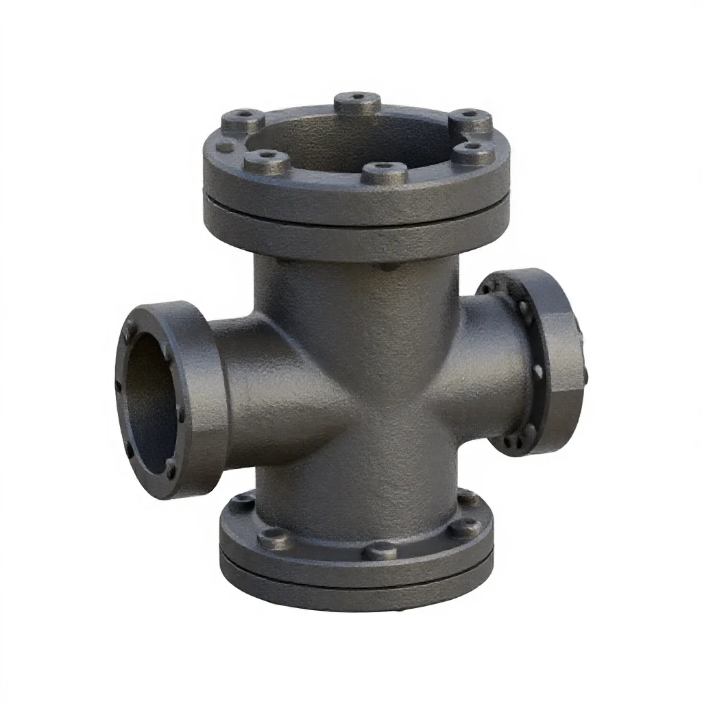 Cast iron pipe flange isolated on a white background
