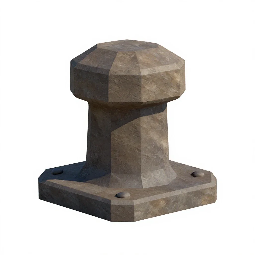 Mooring bollard isolated on a white background