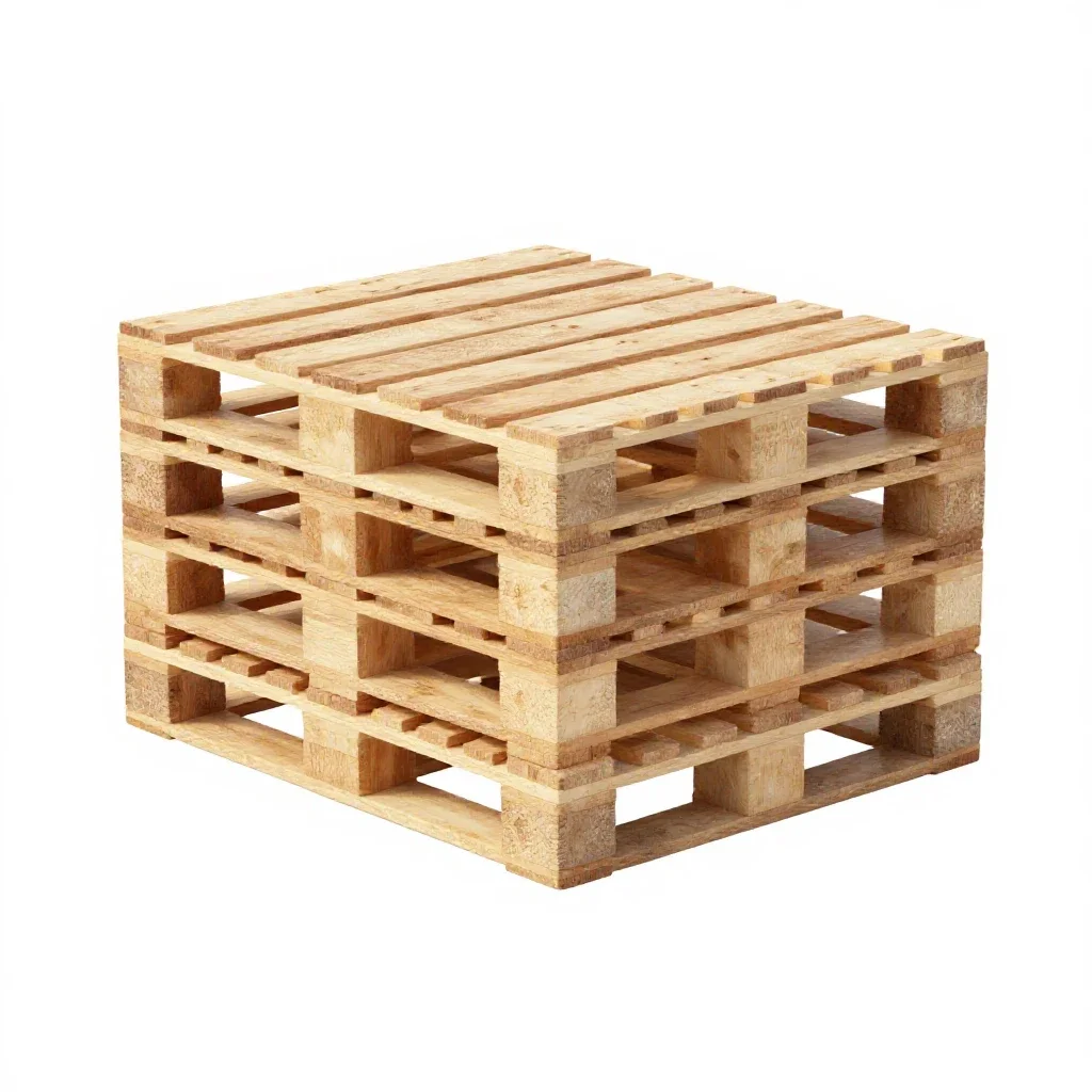 Stacked euro pallet isolated on a white background