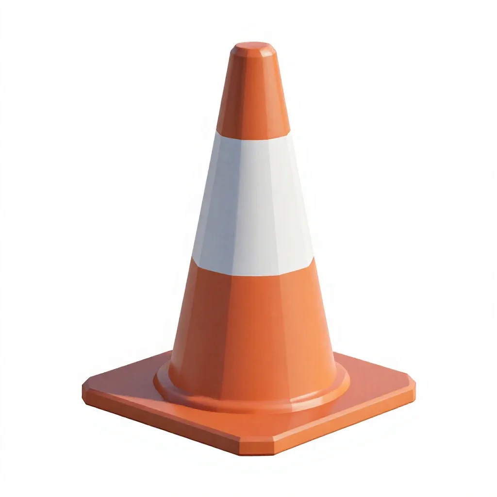 Traffic cone isolated on a white background