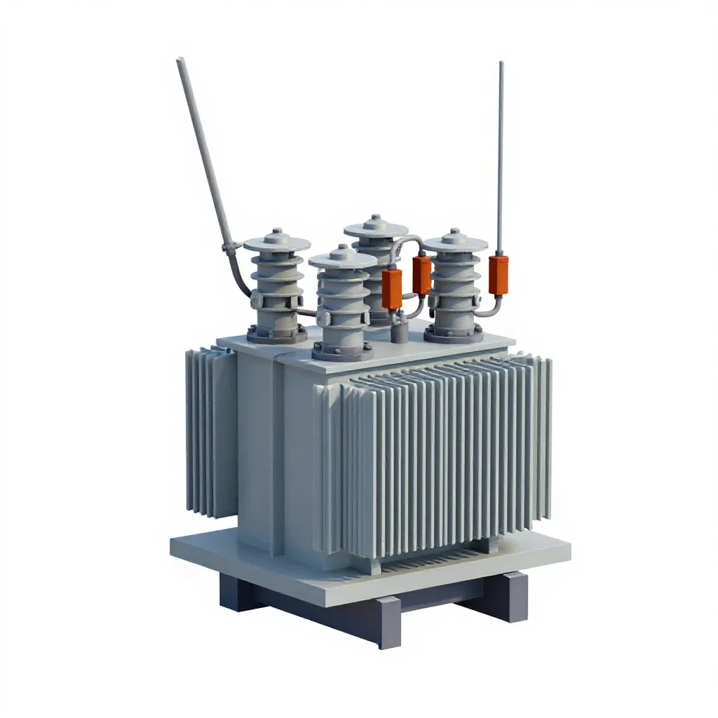 Transformer substation model isolated on a white background