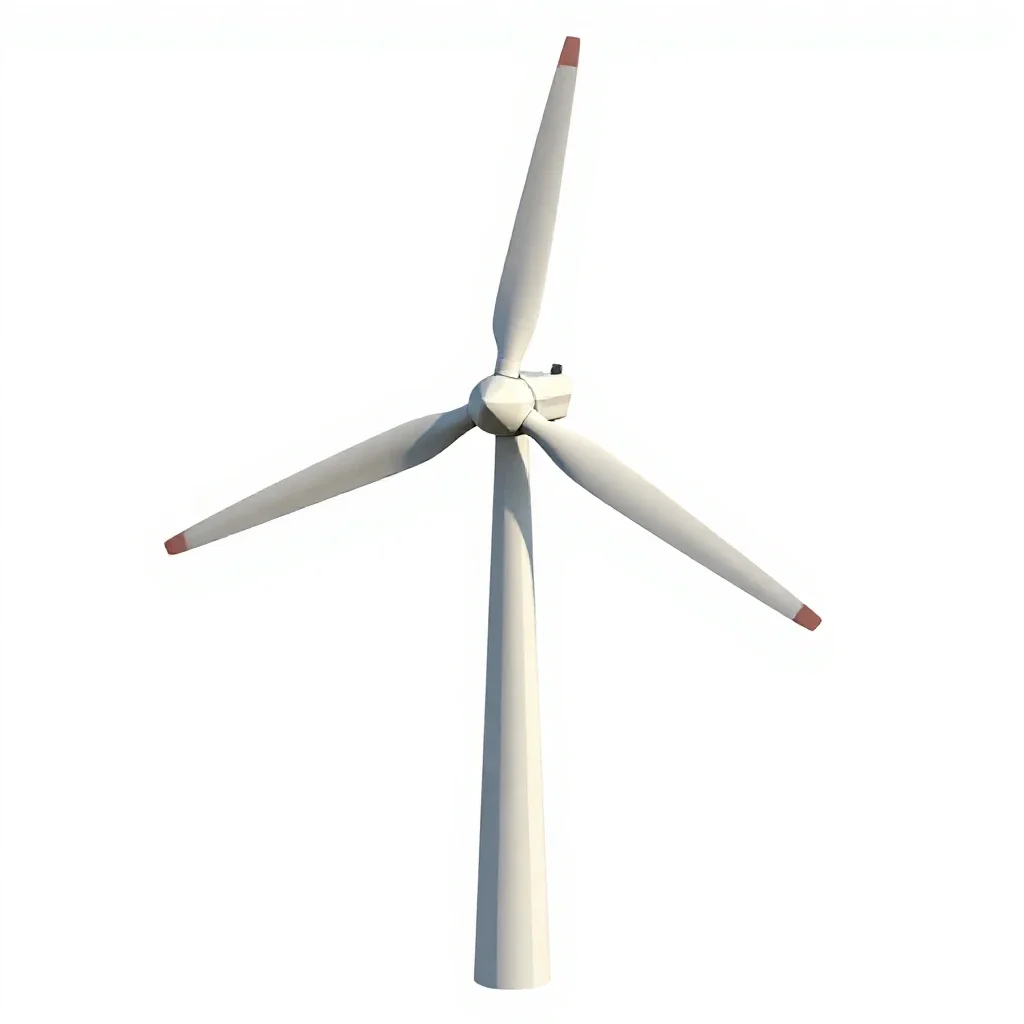 Wind turbine nacelle model isolated on a white background