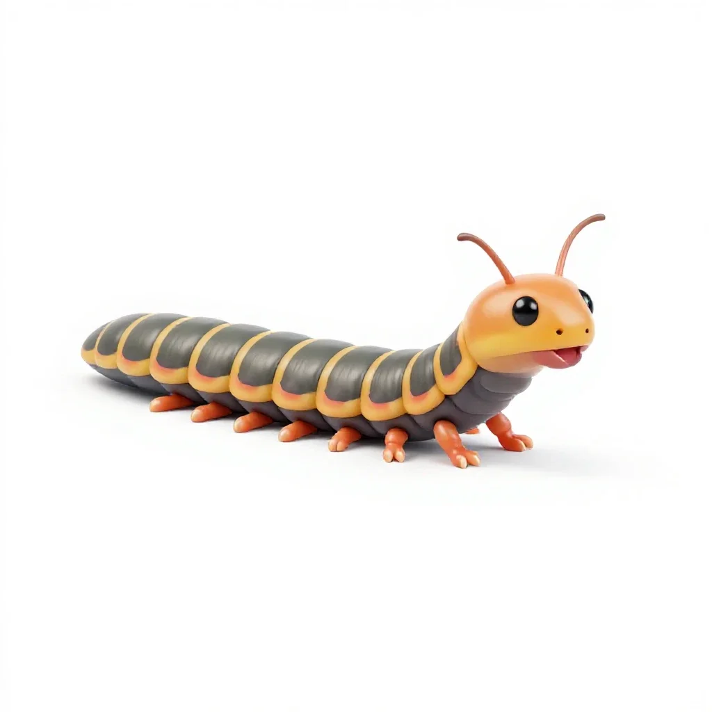 Centipede isolated on a white background