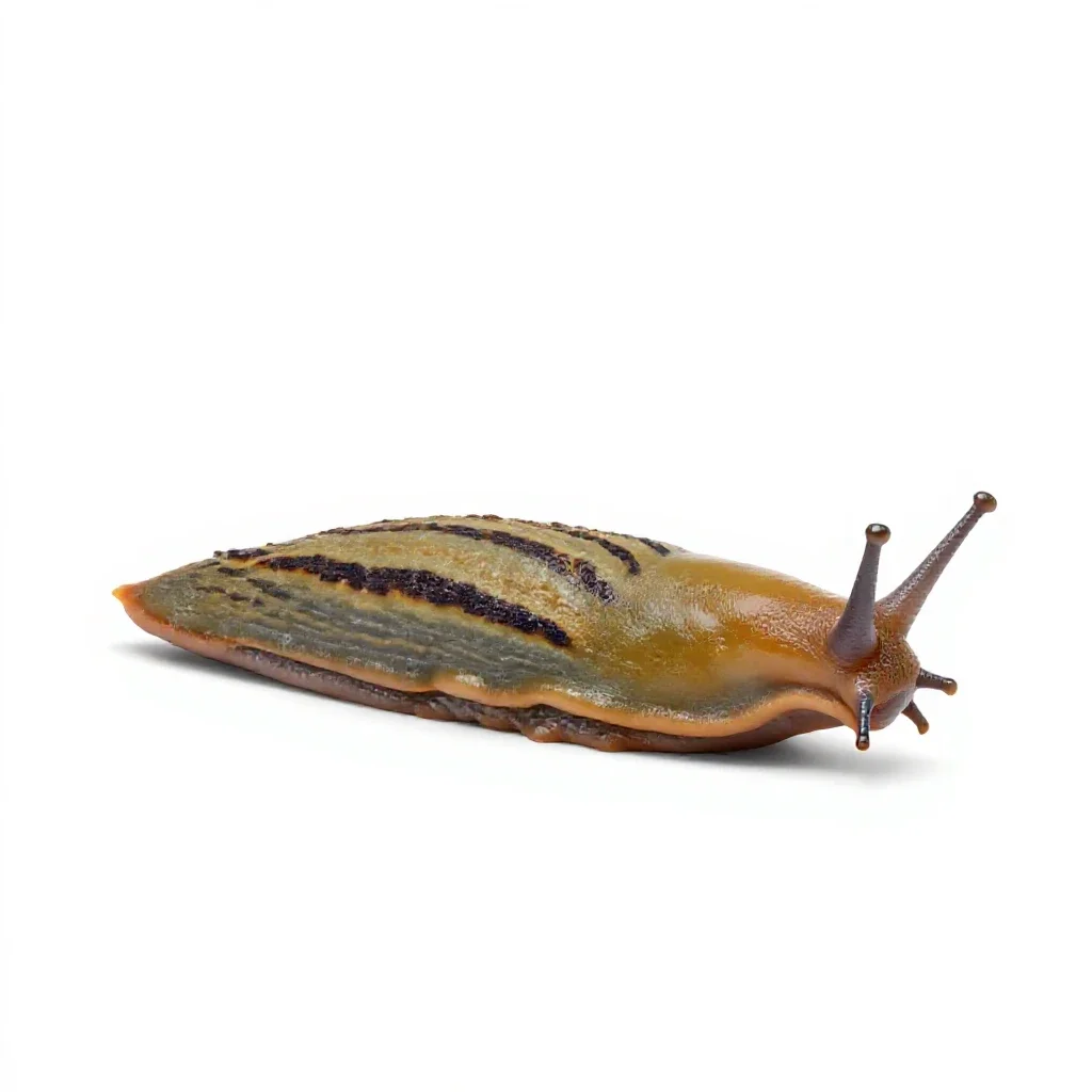 Garden slug isolated on a white background