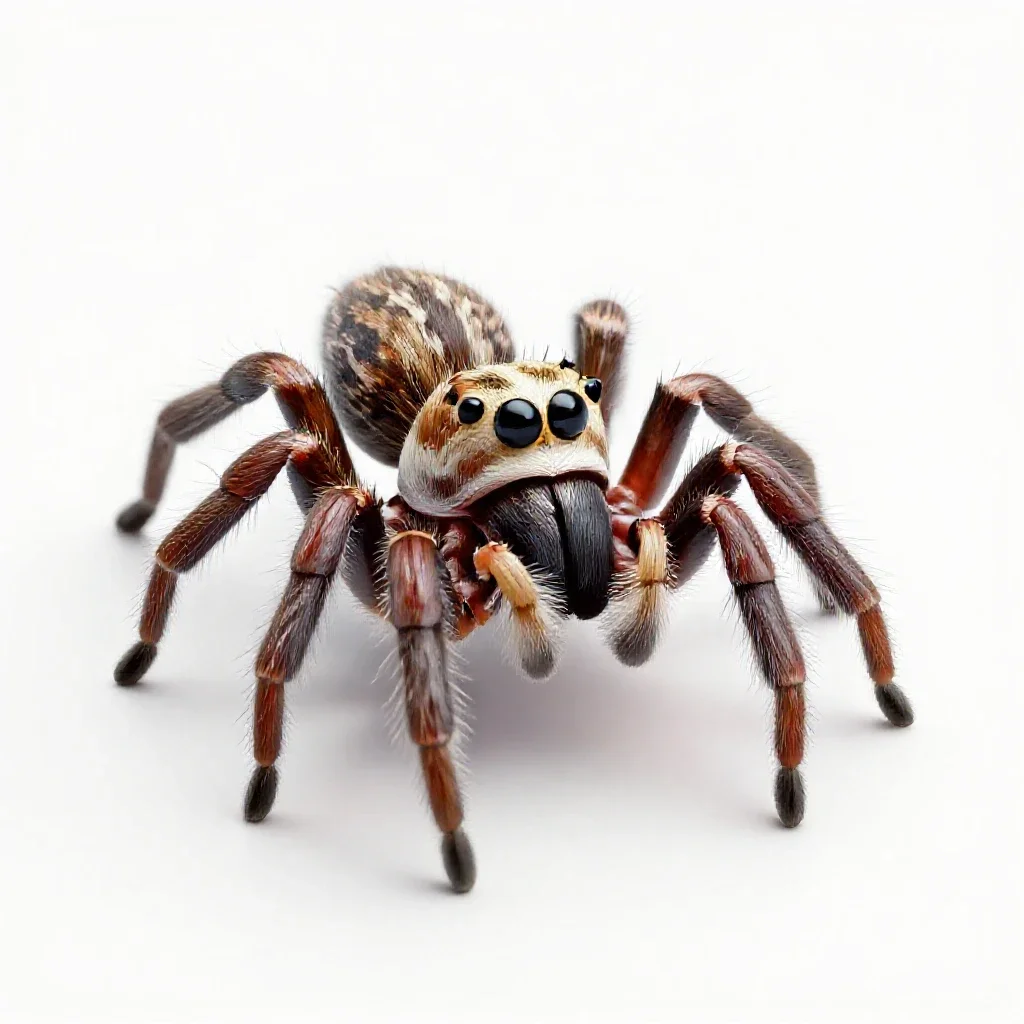 Jumping spider isolated on a white background