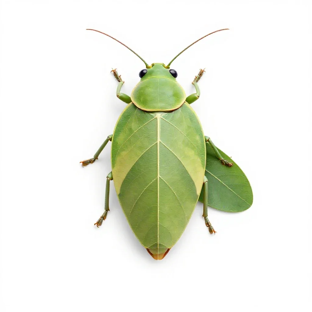 Leaf insect isolated on a white background