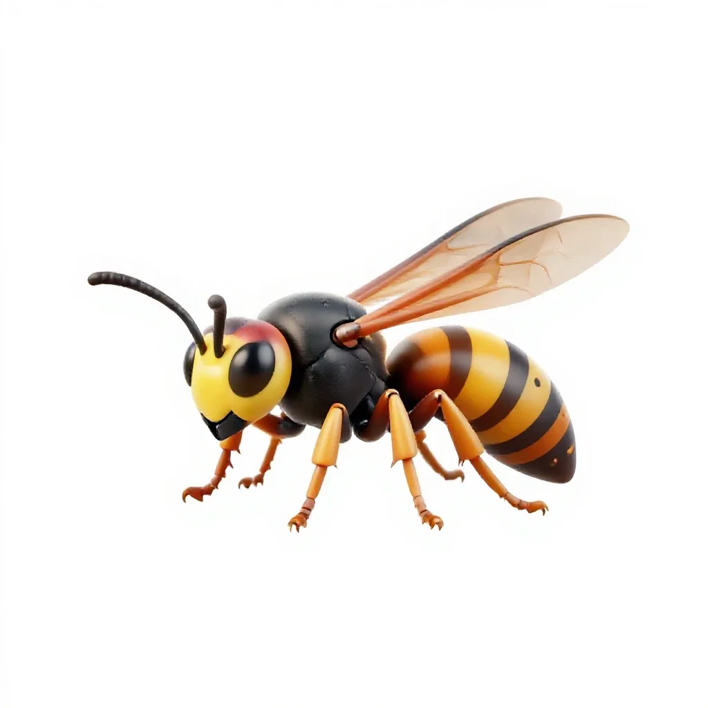 Paper wasp isolated on a white background
