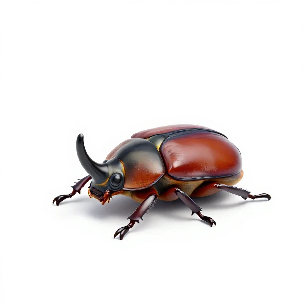 Rhinoceros beetle isolated on a white background